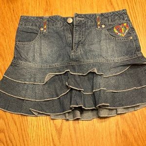 EUC Sz L Circo denim skirt with shorts